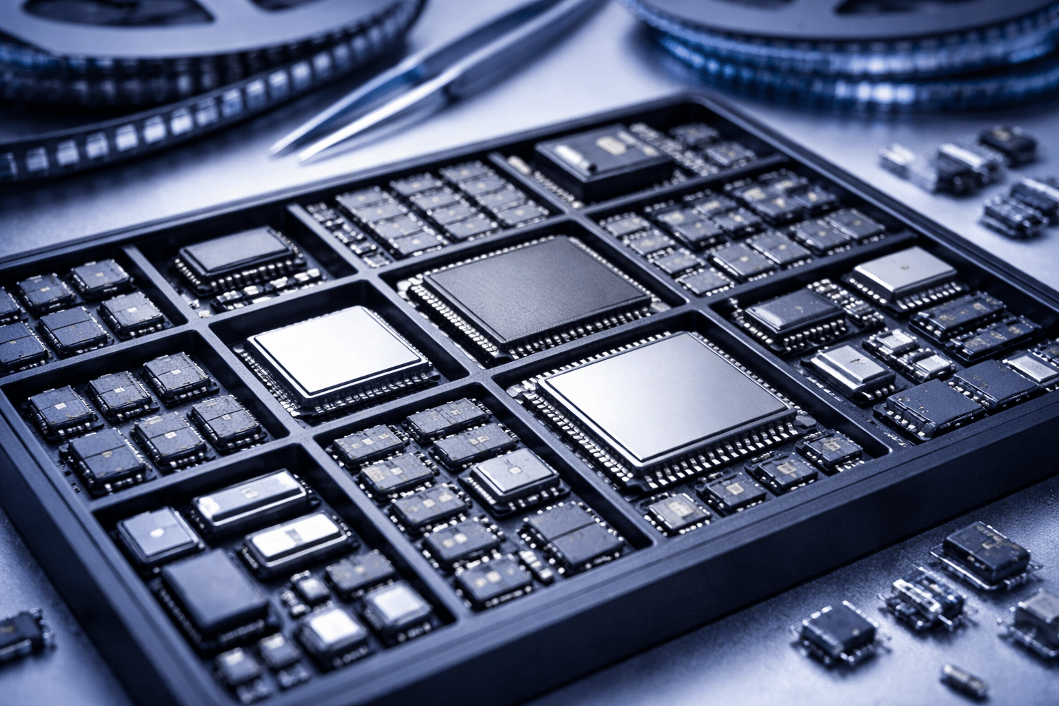 Electronic components tray